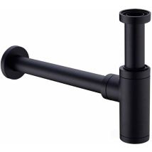 Waschbecken-siphon Aus Messing, Universal-siphon Mit 200-mm-verlängerungsrohr, 1 1/4 X 32 Mm, Verstellbar, Geruchsdicht, Auslaufsicher, Mattschwarz