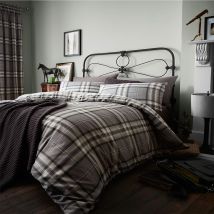 Catherine Lansfield - Kelso Cotton Rich Double Duvet Set Charcoal, 3pezzi