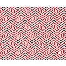Edem - Papier Peint À Motifs Graphiques 84114br90 Papier Peint Intissé Légèrement Texturé Avec Des Ornements Brillant Blanc Rouge-framboise Noir 10,65