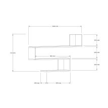 Mensola Da Parete In Legno "penne" - 120 X 20 X 71 Cm - Rovere Zaffiro