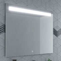 Dianhydro – LED-Kosmetikspiegel 70 x 70 cm – 4 mm bruchsicher – Bluetooth-Lautsprecher – 4000K Frontbeleuchtung – horizontale Montage