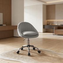 Sedie Da Scrivania Girevoli A 360° Con Imbottitura, Altezza Regolabile, Piedistallo In Metallo, 5 Rotelle, Grigio Chiaro