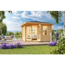Lasita Maja - Aruba 1-log Cabin, Wooden Garden Room, Timber Summerhouse, Home Office - L357.4 X W357.4 X H265.6 Cm