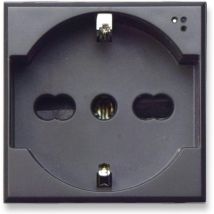 Bipass-schuko-steckdose Tekla S44 Graue Farbe 2p+e 10/16a 250v Mattierte Oberfläche 2m