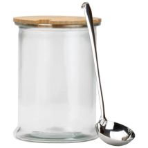 Home Deco Factory Cmka1574 Vaso, Legno/inox/vetro, Trasparente/marrone, Taglia Unica