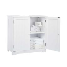 Waschbeckenunterschrank Unterschrank Badezimmerschrank Holz Mit Türen 2 Fächer Platzsparend,freistehend 60 X 30 X 60 Cm Für Badezimmer,weiß-meerveil