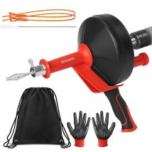Dewinner Furet Deboucheur Canalisation [10m], 3 Pièces Deboucheur Canalisation Brosse, 2 Modes De Fonctionnement - Outil De Débouchage D'Évier Pour 