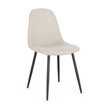 Chaise De Salle À Manger En Fibre Synthétique, Noir/beige