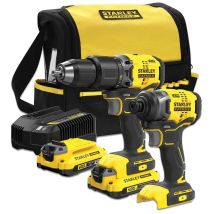 Stanley Black&decker - Combo V20: Taladro Percutor Brushless + Atornillador De Impacto Brushless Sfmck461d2s-qw