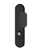 Normbau - Manilla Seku 2 / Spoiler - Blindada En Aluminio Macizo - Cuadrado De 7 Mm Distancia Entre Ejes 70 Mm - Negro Cepillado - 3006035000