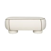 Banc, Banc Design En Tissu 120 Cm Marina Blanc En Fabric, Boite A Design