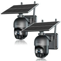 Xega - 2k Überwachungskamera Für Den Außenbereich 3g/4g Lte Drahtlos Sonnenenergie Ptz 355°/95°,pir-bewegungserkennung Nachtsicht Zwei-wege-audio Sim-