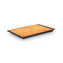 Tabla cortar pan negra 38x27 cm – Bambú – Rejilla extraíble