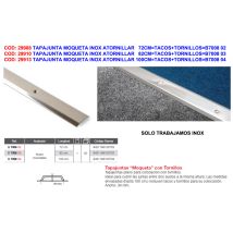 Brinox - Tapajunta De Moqueta Inox Atornillable 100cm Tacos Y Tornillos 7008 04