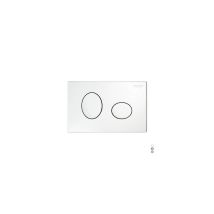 Placa de inodoro Pucci Eco 2 botones elípticos modelo 2014 - Blanca - Acabado metálico