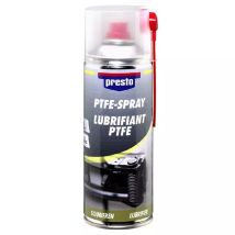 Lubrifiant PTFE Presto – 400 ml – Aérosol synthétique haute performance – Résistant à l'humidité – Application voiture, vélo, bateau