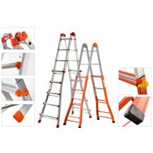 Set Mit 4 Füßen Peppina 100 Kg Multifunktions-teleskopleitern Aus Stahl Gierre D4003