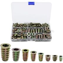 Kit De 230 Tuercas Hexagonales Roscadas De Aleación De Zinc M4 M5 M6 M8 Para Muebles De Madera