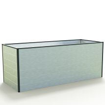 Gfp - Carré Potager Surélevé Pour Herbes Et Légumes Aluminium Christina - 195 X 77 X 77 Cm Indéformable Et Résistant Aux Intempéries Avec Profilés 