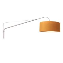 Elegante Wandleuchte – Velours-Tonschirm – gebürsteter Stahl – E27 – dimmbar – 40W – 180cm Kabel – 50cm Durchmesser