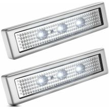 Erhope - Led Battens Cabinet Cupboard Nightlights Without Cables Battery Powered Set Of 2