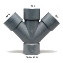 Crearplast - Derivación Doble Plana Pvc H-h Medidas: 50x45 Mm