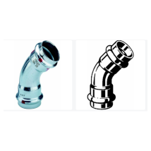 Viega Italia Srl - Viega 558321 Prestabo-elbow 45° With Sc-contur Ø54mm Ff