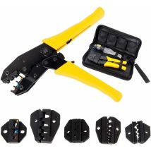 Fortuneville - Cable Crimper - With 5 Interchangeable Jaws - Screwdriver - Crimping Tool Crimping Tool - Storage Case