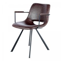Fauteuil Semi Artisanal En Lin Lot De 2 Ase 57x58 Marron Foncé