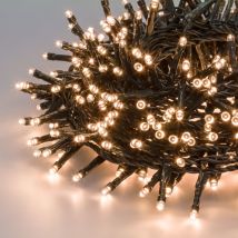 MiniCluster 1000 LED Lichterkette warmweiß 20,5m – 1000 LEDs – 2 cm Abstand – Transformator enthalten – Ein-Aus-Timer