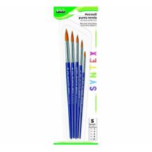 Lot De 5 Pinceaux En Soie Synthétique Lebez Syntex Pointe Ronde Taille - Set De 5 Pinceaux En 5 Tailles Cf