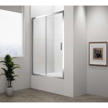 Deep - Anta Doccia, Due Pezzi 130 Cm, Alluminio Lucido/vetro Trasparente Md1316 - Polysan
