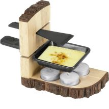 Single Raclette Wood 7teilig – Appareil à raclette – Matières : Gummibaum + Tanne – Largeur : 9,5 cm – Poids : 0,53 kg