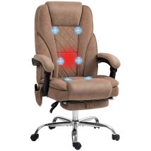 Vinsetto Massage Office Chair, Heated Reclining Desk Chair, Brown
