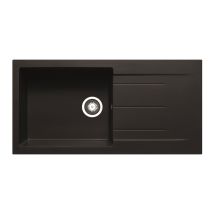 Prima - Granite 1 Bowl Inset Kitchen Sink 1000mm L X 500mm W With Drainer - Black