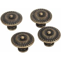 Echoo - Vintage Cabinet Drawer Cupboard Pull Handle Knob, Pack Of 4 (bronze)