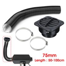 Augienb - 75mm Heater Pipe Duct + Warm Air Outlet + Hose Clip For Heater Webasto