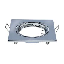 Clareo - V-tac Quadratischer Led-einbaustrahlerhalter Gu10, Farbe Chrom (box Mit 2 Stück)