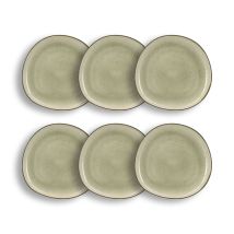 Lot De 6 Assiettes À Desserts 22cm En Grès, Oli