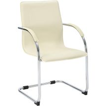 Silla Cantilever Noeleen De Piel Sintetica Crema