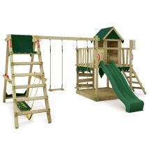 Torre Gioco Jazzyjungle Con Altalena Surfswing E Scivolo, Casetta Da Gioco Con Sabbiera, Scala E Accessori Da Gioco - Verde - Fatmoose