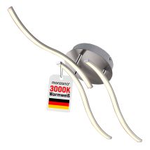 Monzana - Modern Led Ceiling Light Ceiling Light Fitting Wave Flame Effect 15w, 800 Lumens 3000k Warm White 3 Flame Modern