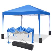 Luckzon - Carpa De Jardín Plegable 3x3m Protección Uv Impermeable, Barnum Plegable Para Bodas, Picnics, Mercados, Camping, Azul
