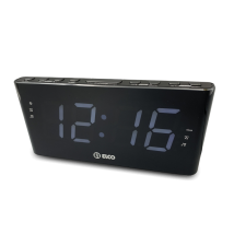 Radiosveglia proiettore LED 1,8" con doppio allarme – 20 stazioni FM – 20 x 5,5 x 9,2 cm – ELCO