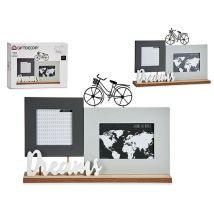 Marco De Fotos Dreams Negro Gris Blanco Madera (37,5 X 6 X 26,5 Cm) 8430852784759 S3608153 Gift Decor