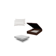 Santino - Pack Canapé De Madera Wengué + Colchón Pro Nature + Almohada Fibra - Envío Y Montaje Incluidos - 200cm
