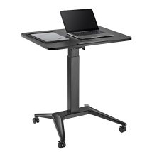 Maclean Mc-453b Mesa Escritorio Para Portátil, Ajuste Neumático De Altura, 80x52cm, 8kg Máx, 109cm H, Color Negro