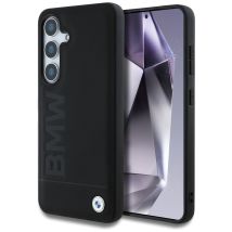 Custodia In Pelle Bmw Con Logo Grande Per Samsung Galaxy S25, Nera
