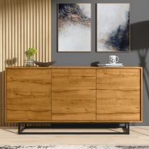 Creative Furniture – Halo Loft Sideboard – 160cm – Modern Storage Solution – MDF, Chipboard, Black Metal Legs