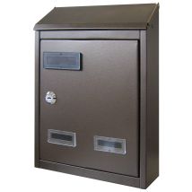 Fraschetti - City-briefkasten Aus Braun/goldfarbigem Eisen-731.a 21x7xh30 Cm